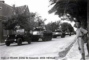 014- Le Telagh- Defile 9e hussards- 1958- Vieville